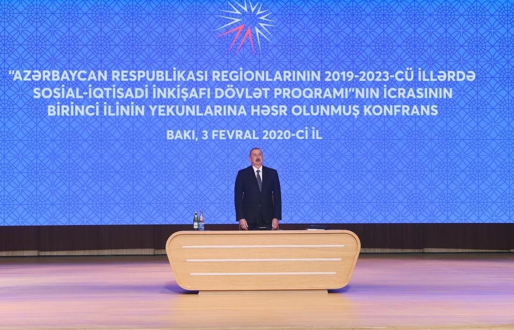 Prezident İlham Əliyev ilin yekunlarına həsr olunan konfransda iştirak edir