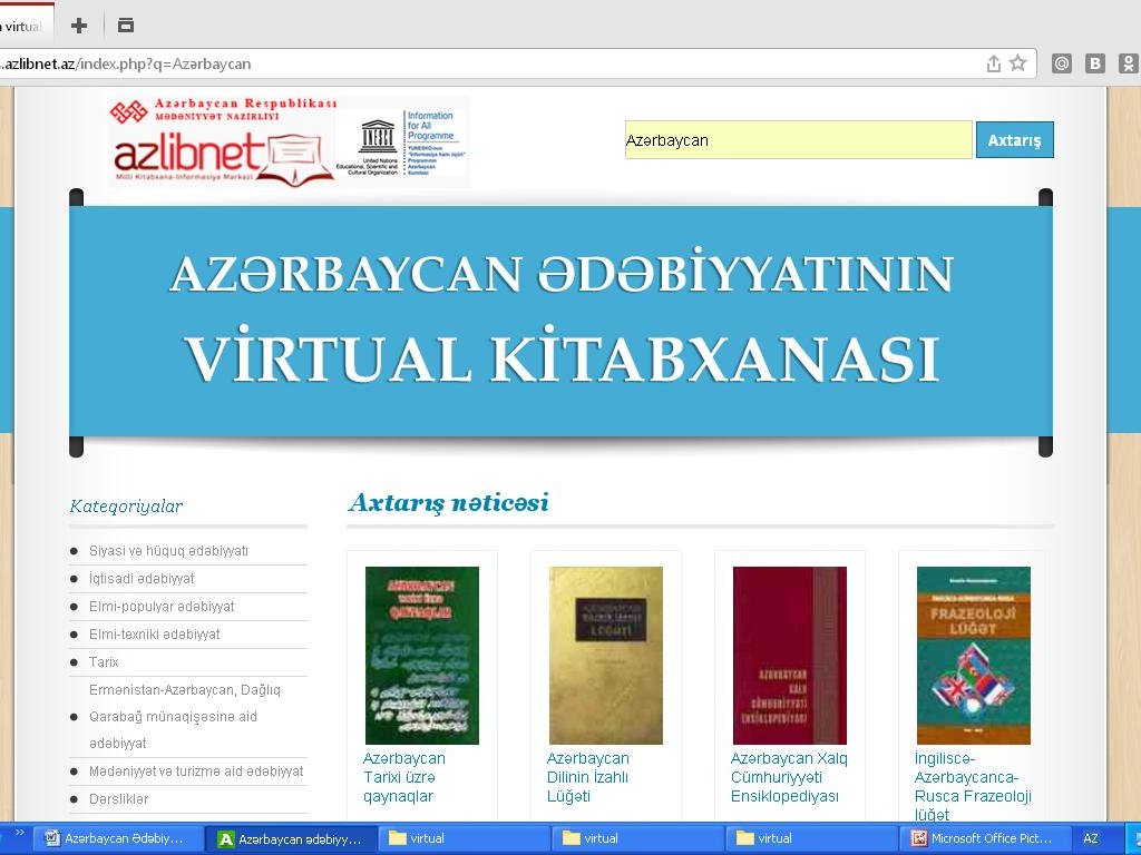 “Azərbaycan ədəbiyyatının virtual kitabxanası”na oxucuların marağı artır