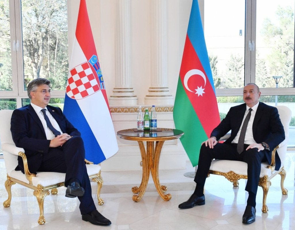Prezident İlham Əliyevin Xorvatiyanın Baş naziri Andrey Plenkoviç ilə görüşü olub