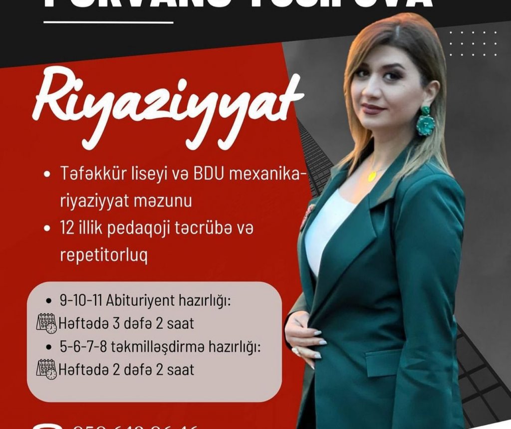 Riyaziyyat müəllimi, repetitor Pərvanə Yusifova: "Müəllim özü də müəllimin əsəridir"