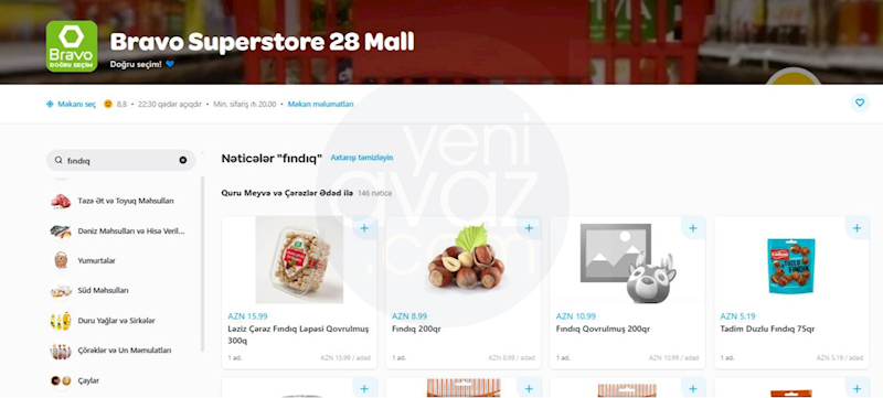 “Bravo”da 53 manat, “Neptun”da 26.7 manat, xaricə isə 14 manata..