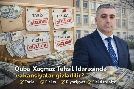 Quba-Xaçmaz Regional Təhsil İdarəsinə bağlı məktəblərdə vakansiyaların gizlədildiyi iddia olunur